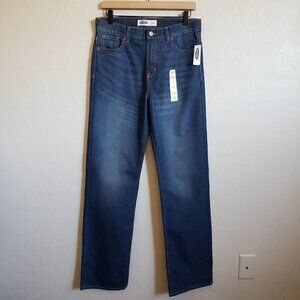 Old Navy Boy's Straight Non-Stretch Denim Jeans Dark Wash Size Big Kid's 18 NEW
